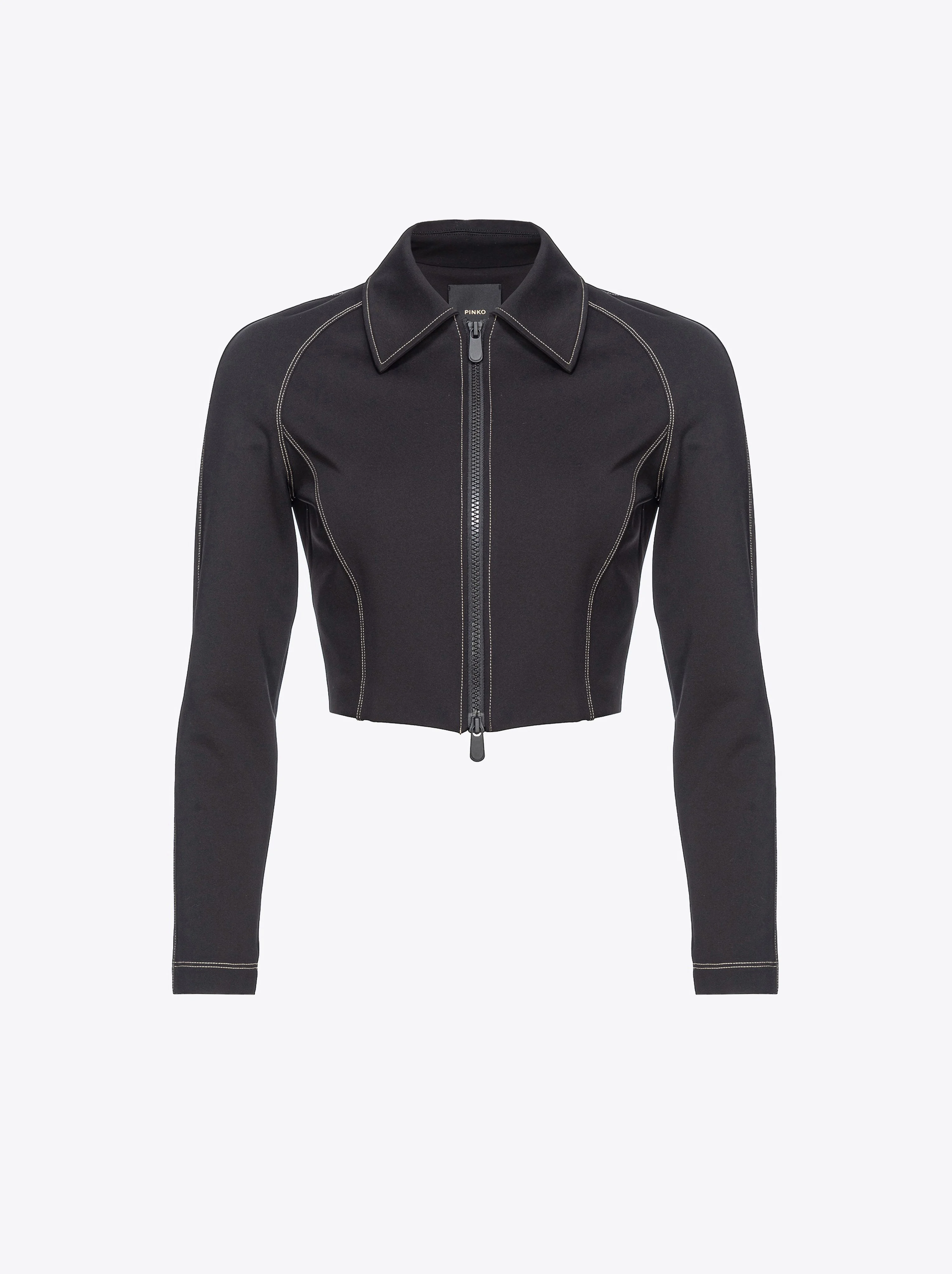 Blouson court effet scuba | Noir