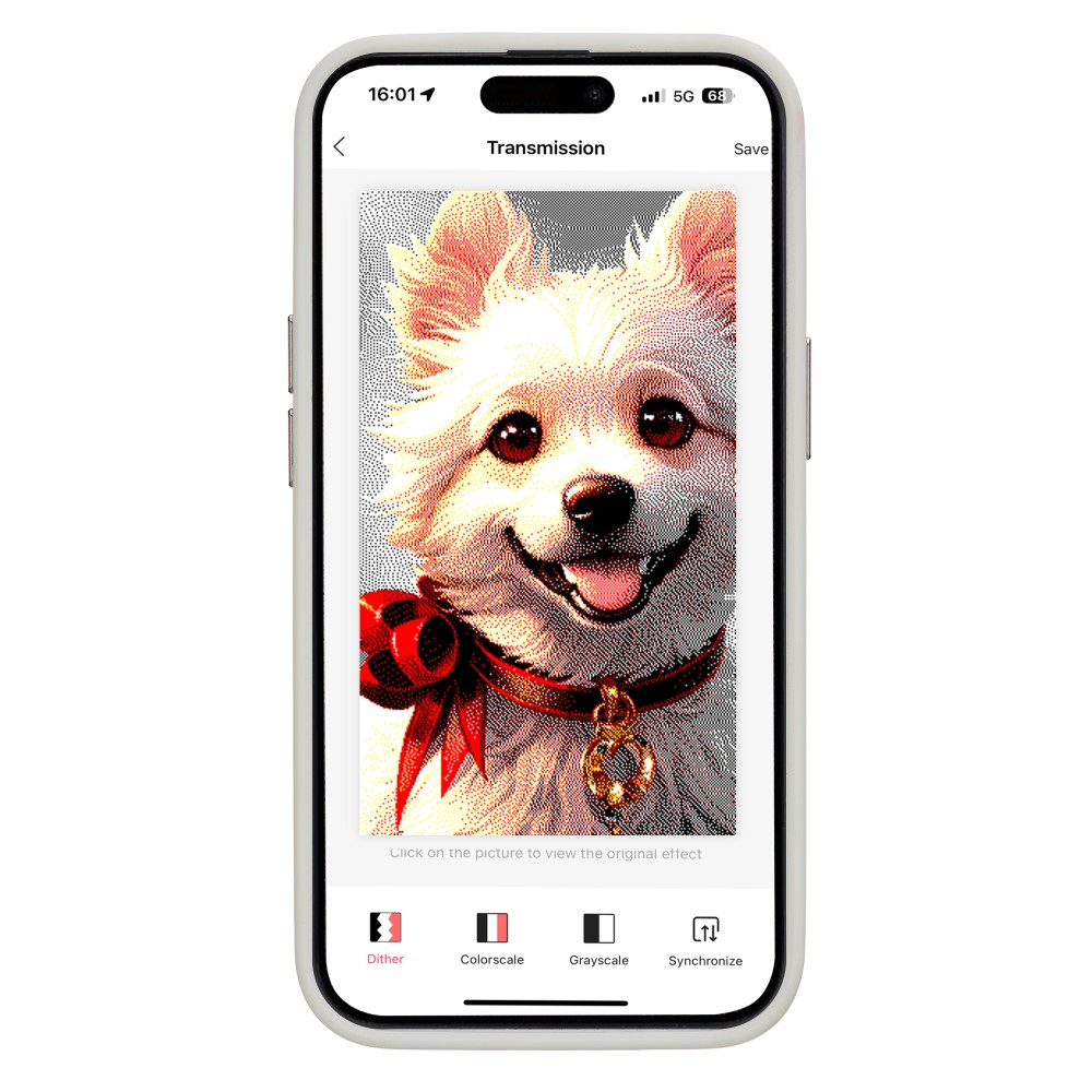 iPhone 15 Hybrid Hülle TPU Bumper mit Acryl Rückseite   DIY E-Ink Display mit NFC Technologie - Grau