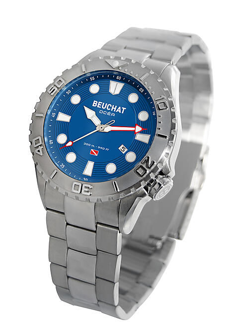 BEUCHAT MONTRE - MONTRE OCEA SAPHIR COLOR BRACELET ACIER
