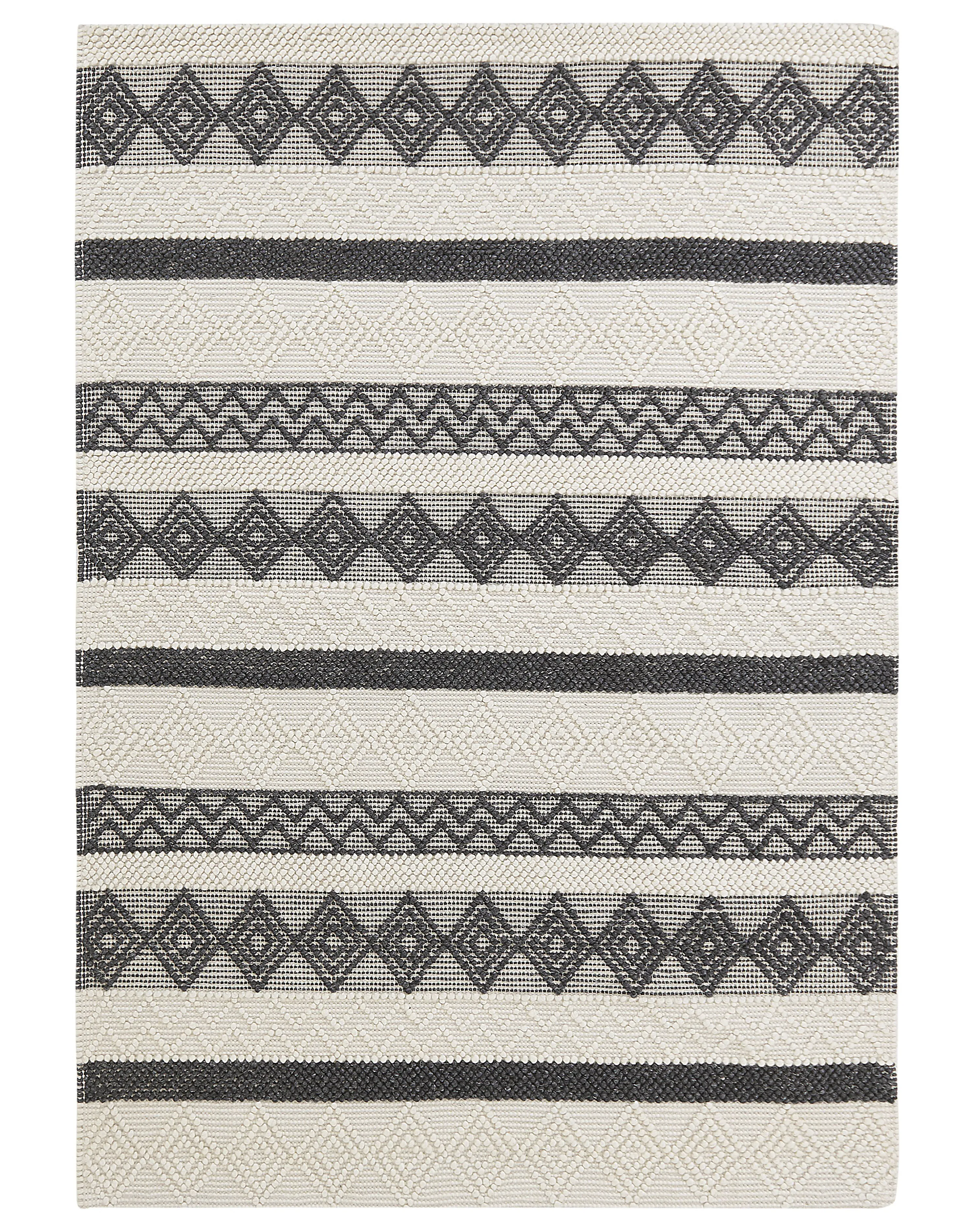 Vloerkleed DAVUTLAR Lichtbeige 160 x 230 cm Wol