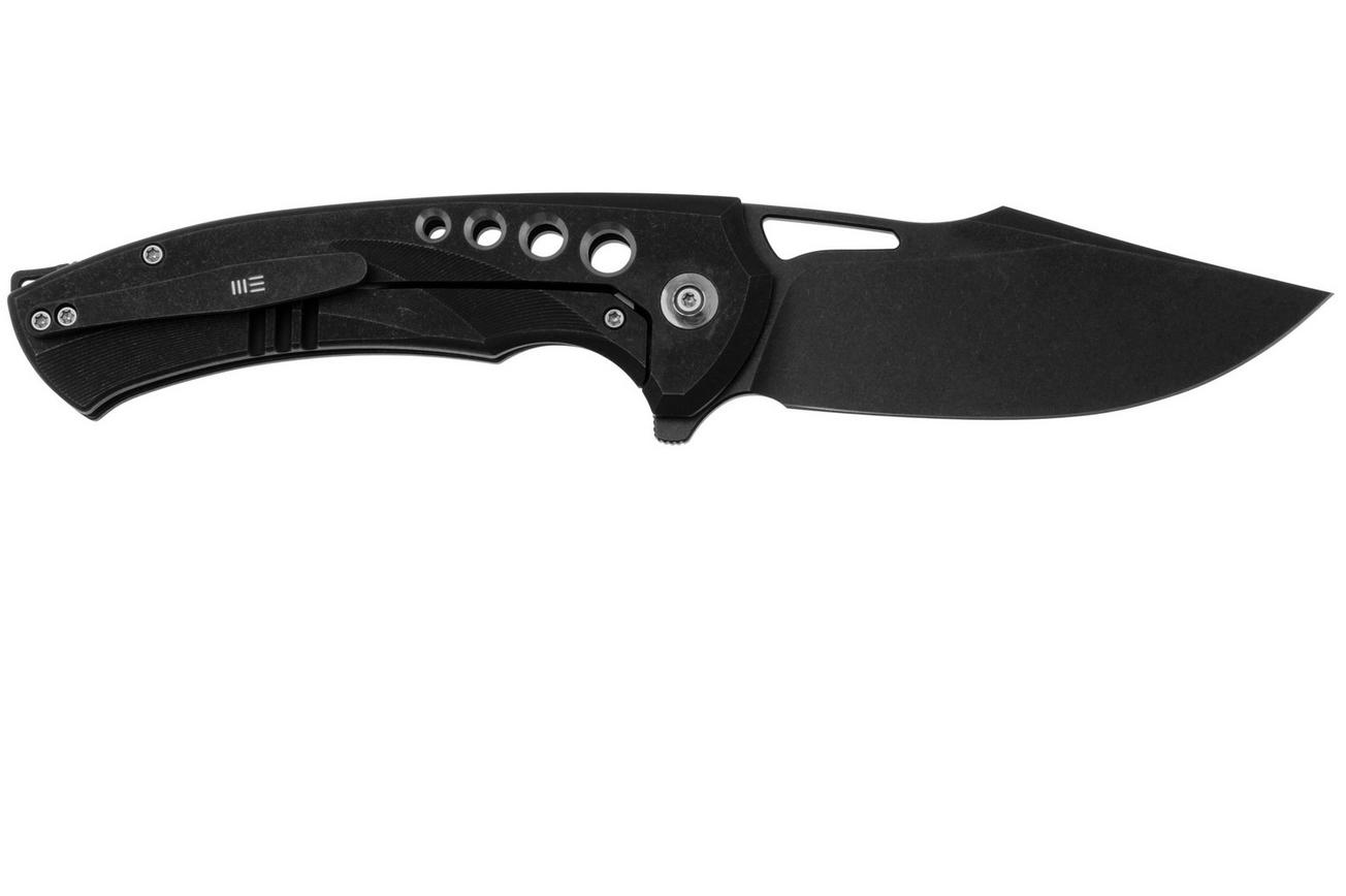 WE Knife Swiftfin WE23051-1 Black Stonewashed CPM 20CV, Black Titanium, Satin Holes zakmes