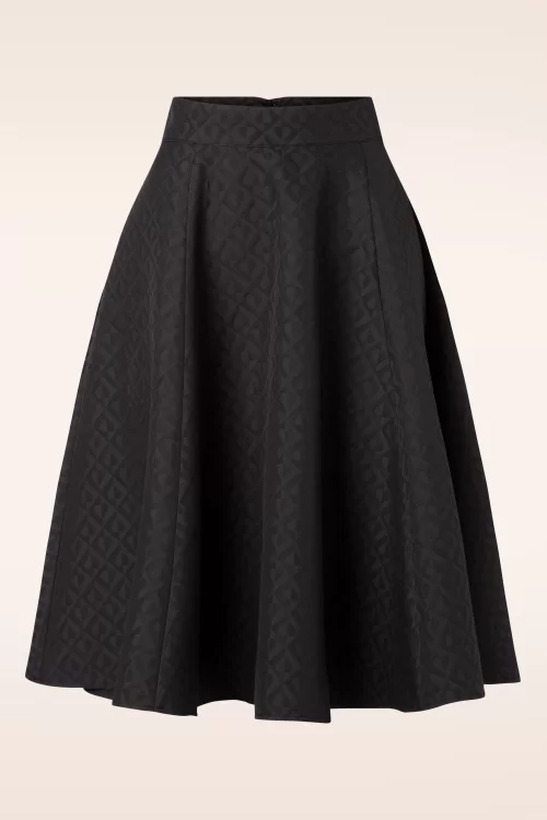 Banned Retro Heart swing rok in zwart