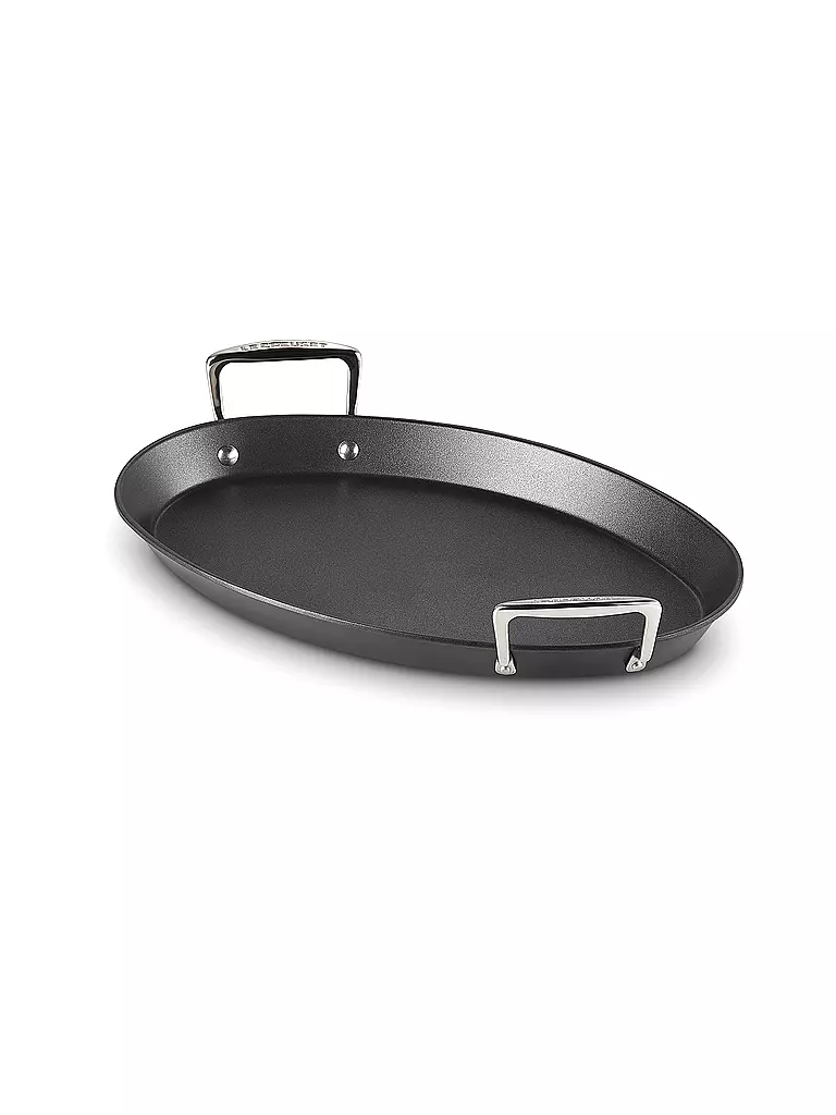 LE CREUSET Aluminium-Antihaft ovale Pfanne 40cm Schwarz schwarz