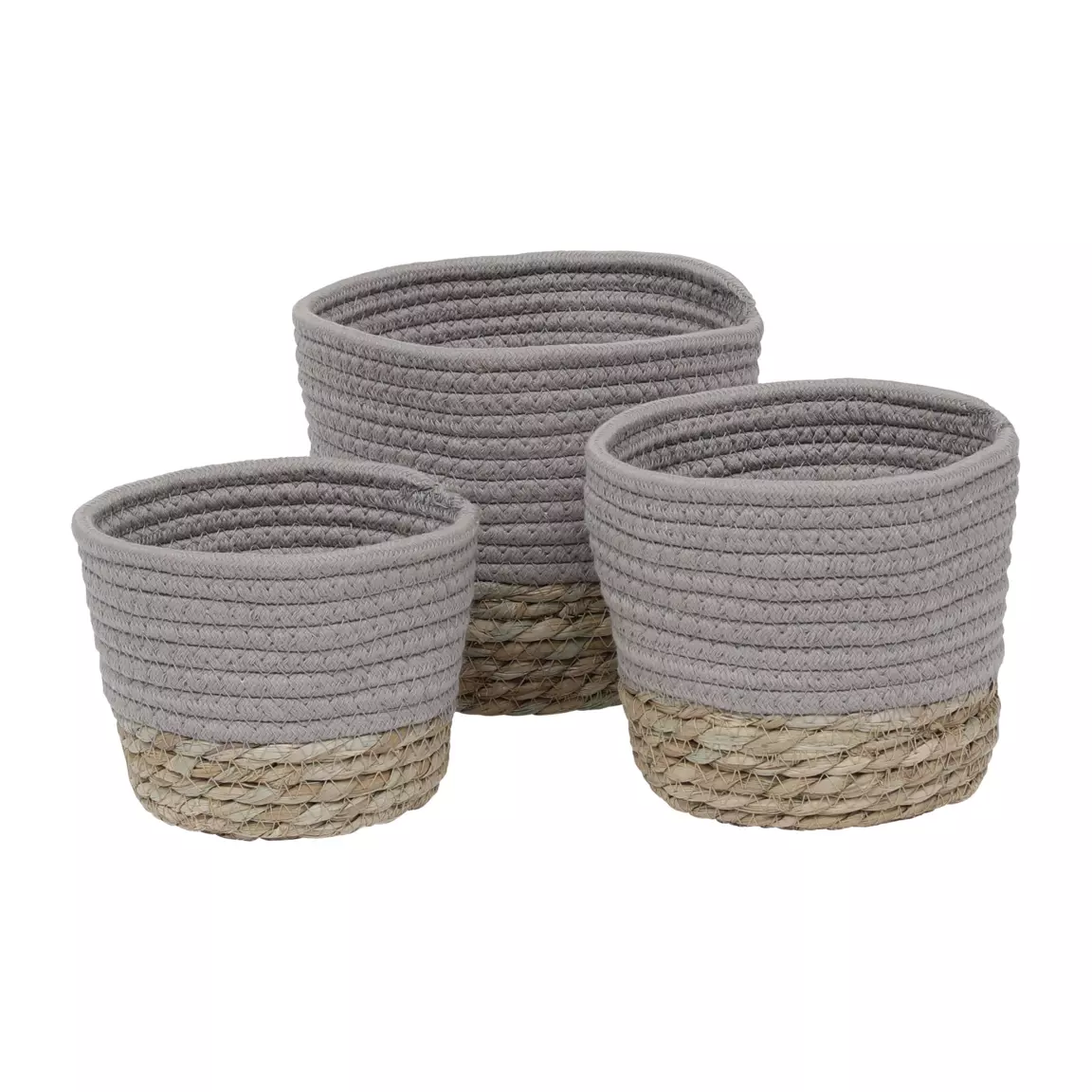 Lot de 3 paniers de rangement (H17 cm) Trix Taupe