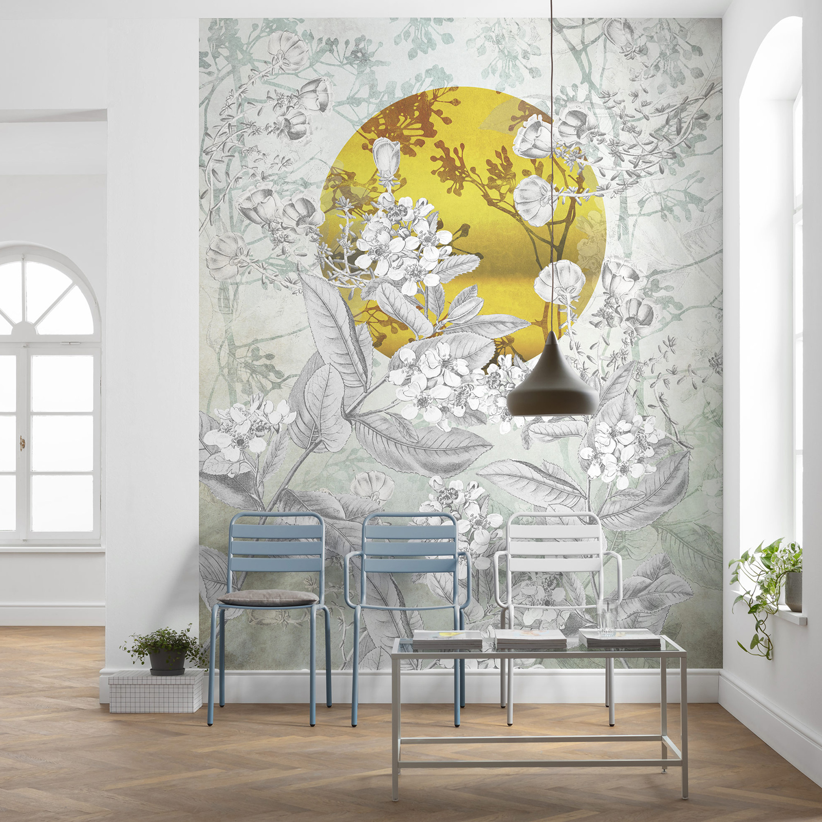 Vlies-Fototapete KARMA - schwarz-weiß-gold - 200x250 cm