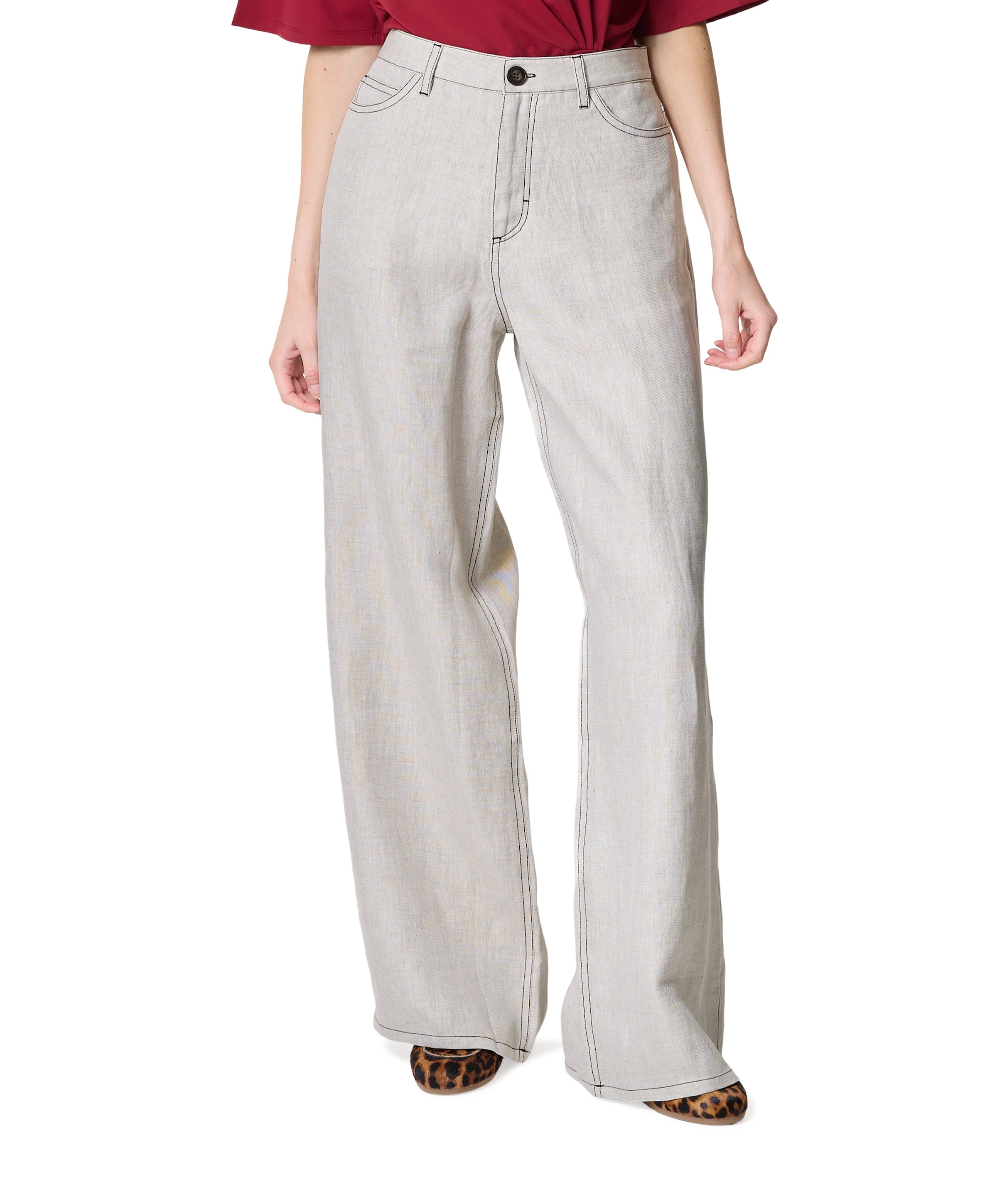 Five Units ABBYFV 888 CRYSTAL LINEN dames broek grijs