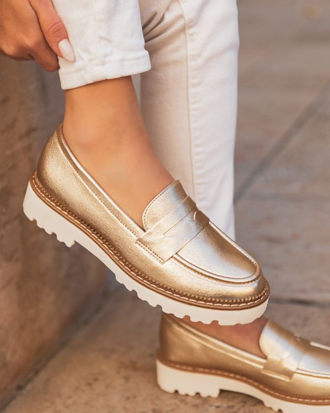 Mocassin femme doré - Aya