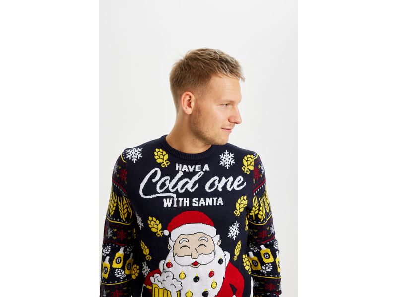 Christmas Sweats Have a Cold One With Santa LED M Weihnachtspullover