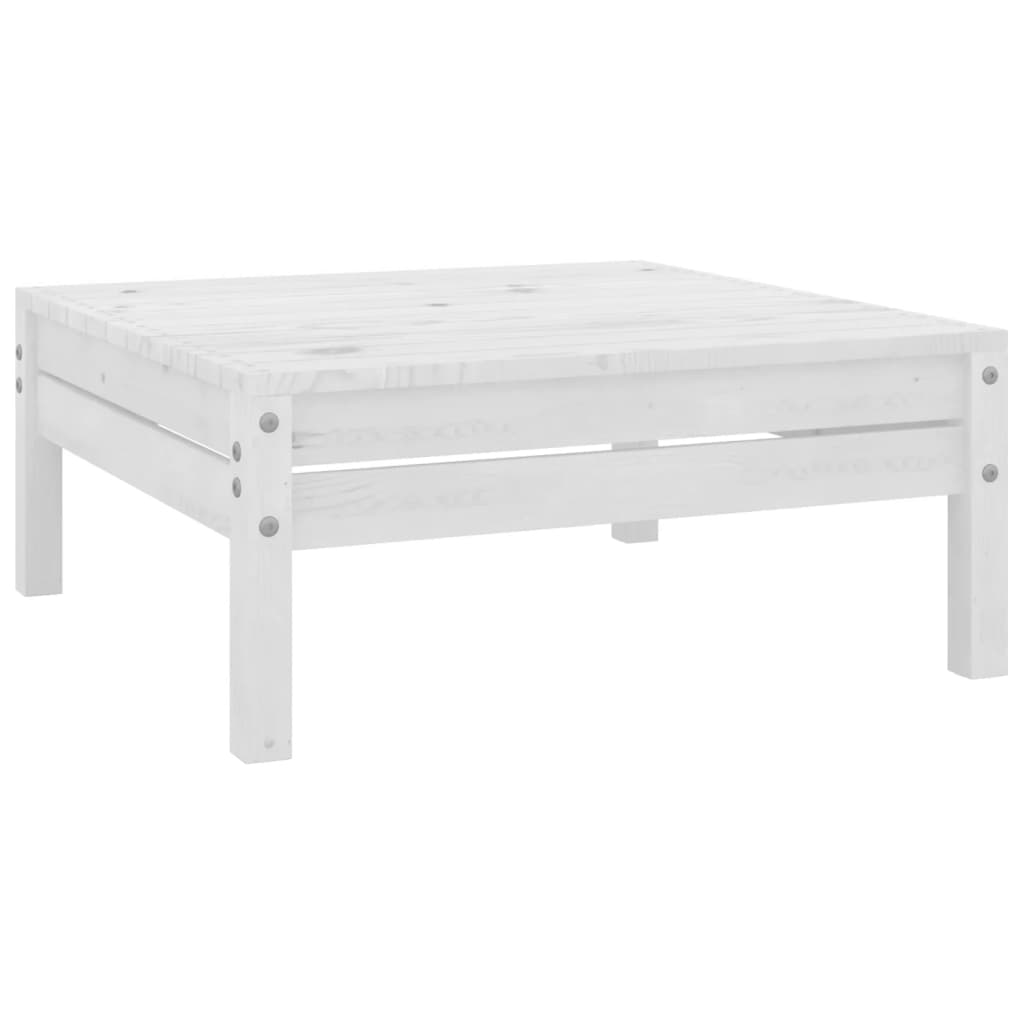 Salon de jardin meuble d'extérieur ensemble de mobilier 6 pièces blanc bois de pin massif