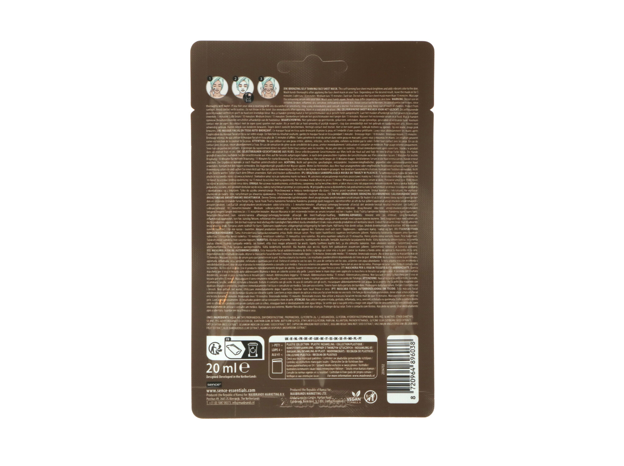 MÁSCARA FACIAL SENCE COLLECTION BRONZING SELF TANNING