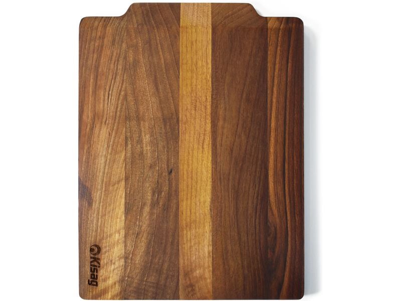 Kisag Schneidebrett Artisan L, Schwarznuss Holzbrett für die Küche