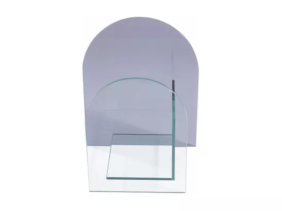 Porte-revue en verre trempé - Transparent et gris - DUSILLA