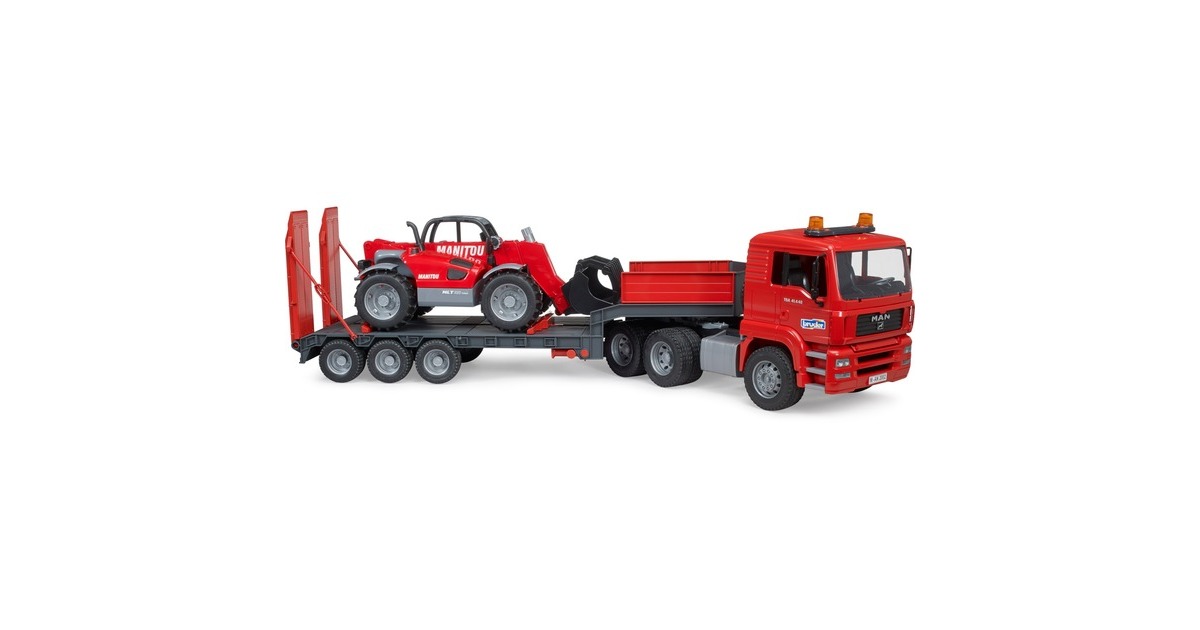bruderMAN TGA dieplader met Manitou MLT633 verreiker  Modelvoertuig  (02774)