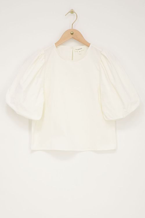 Witte top met pofmouwen