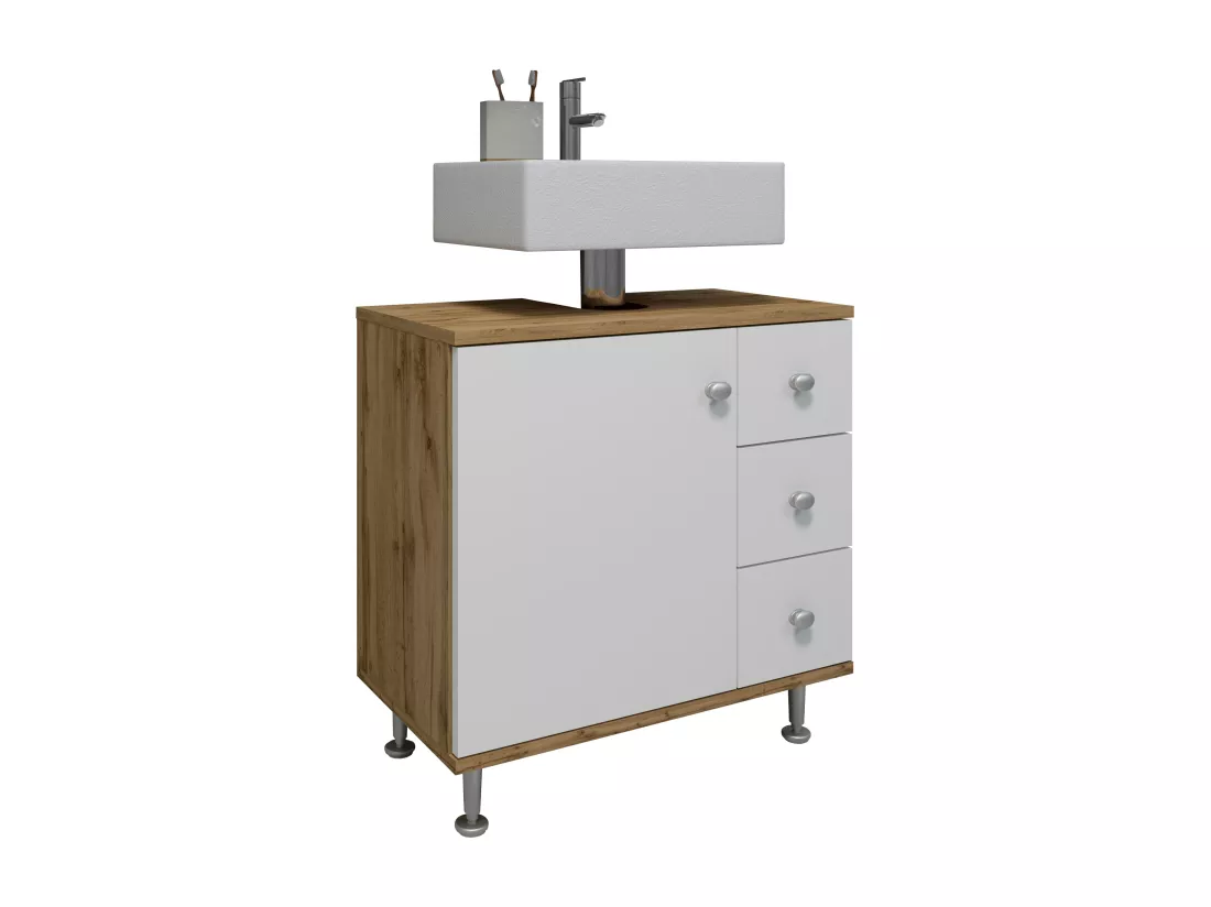 Armoire basse de salle de bain en bois Tiroir Nilosi M