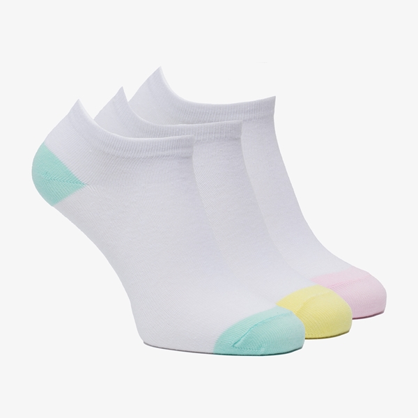 3 paar kinder sneakersokken pastel