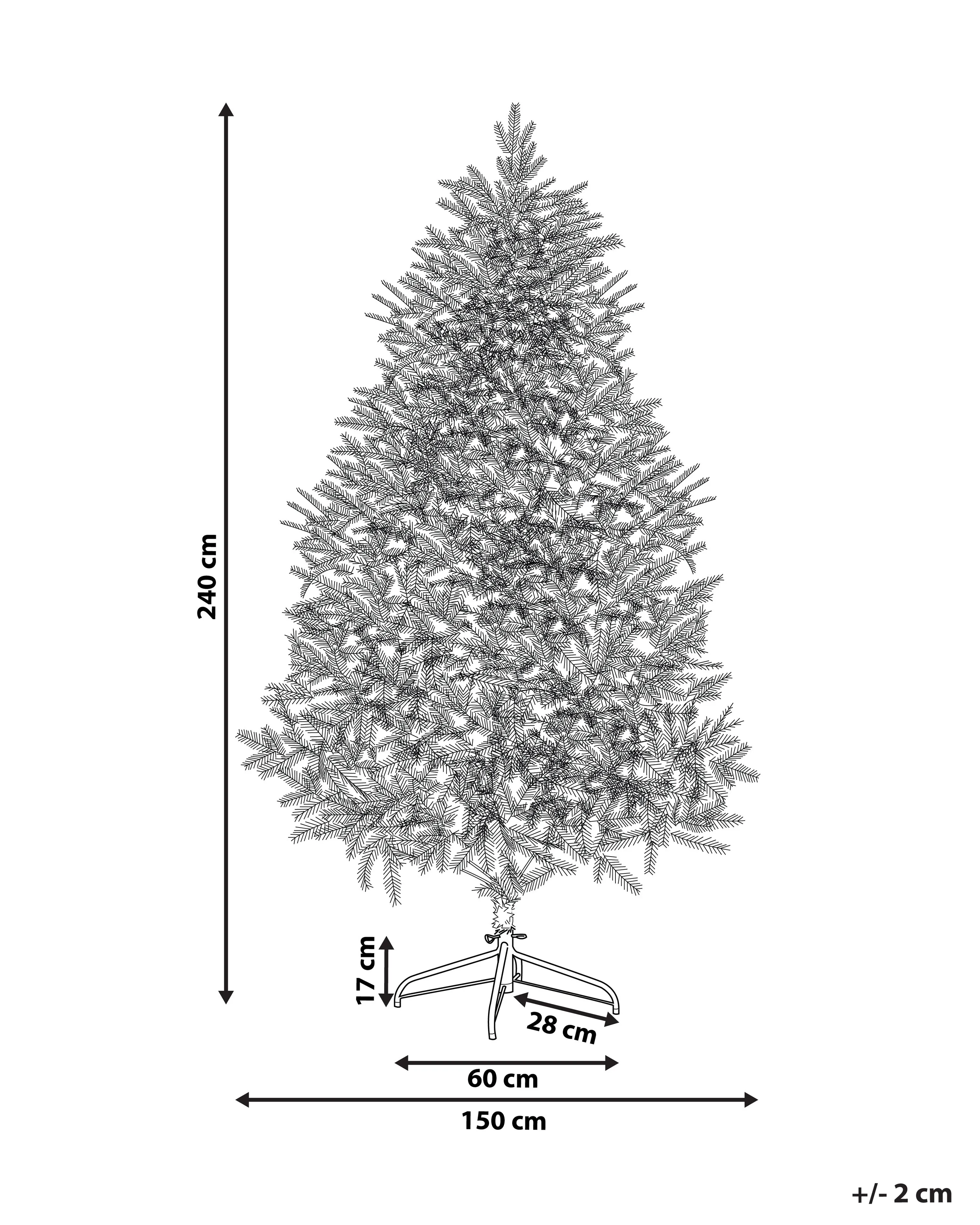 Besneeuwde kunstkerstboom BASSIE 240 cm Wit