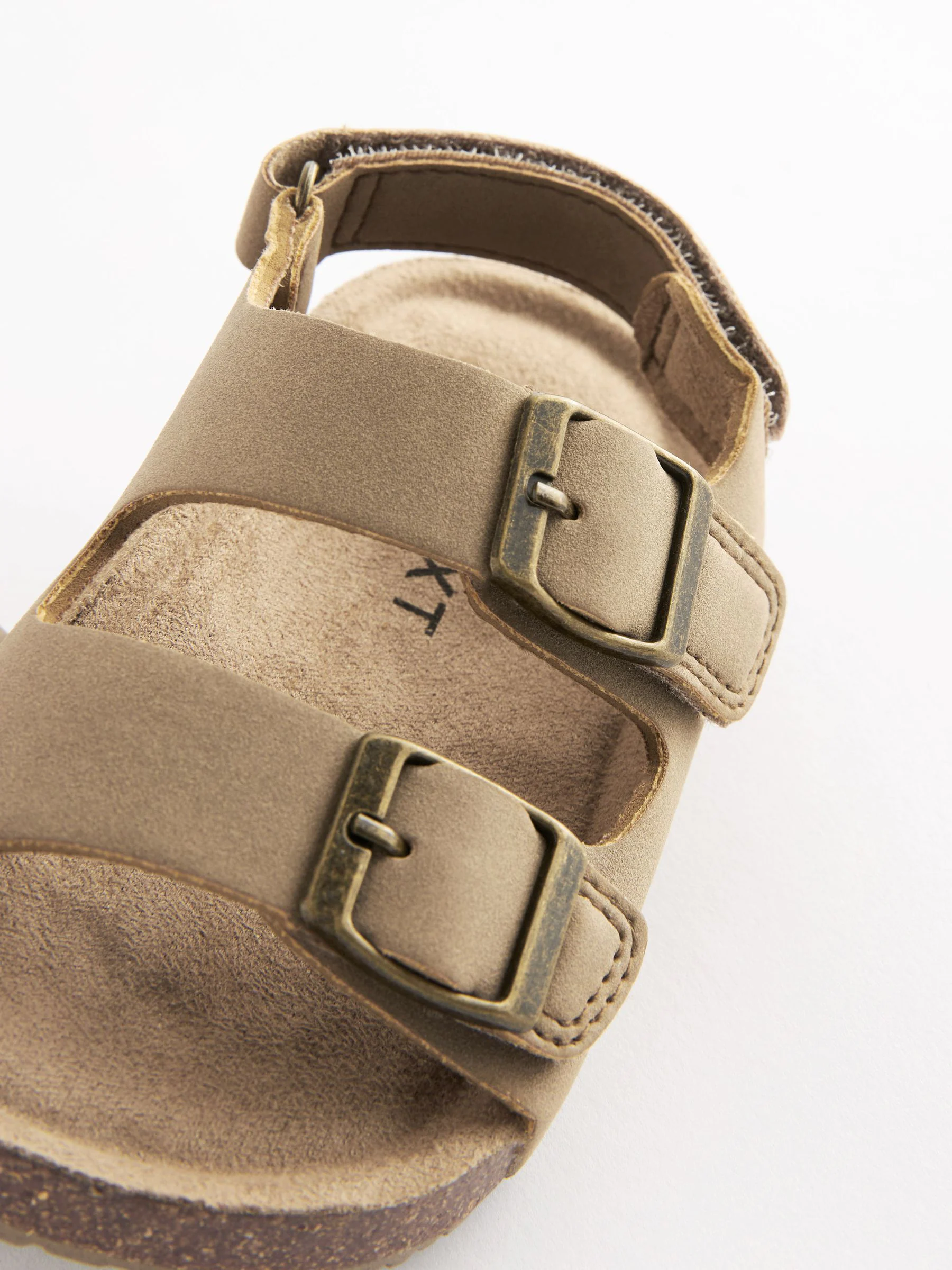 Lichtbeige - Sandalen met verzacht voetbed en twee gespbandjes