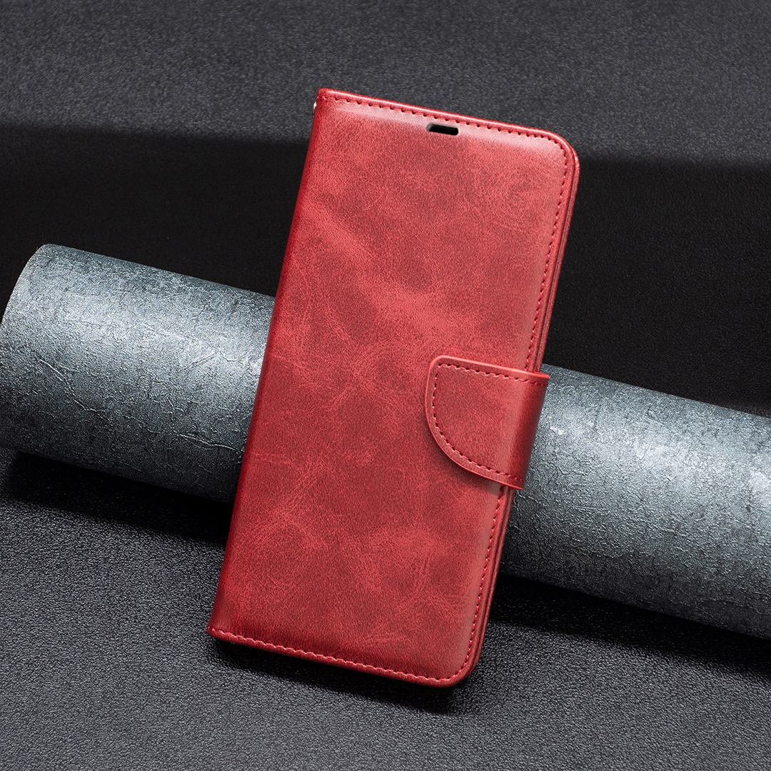 Samsung Galaxy S24 FE Leder Tasche Flip Cover mit Kartenfächer Vintage Look   Trageschlaufe - Rot