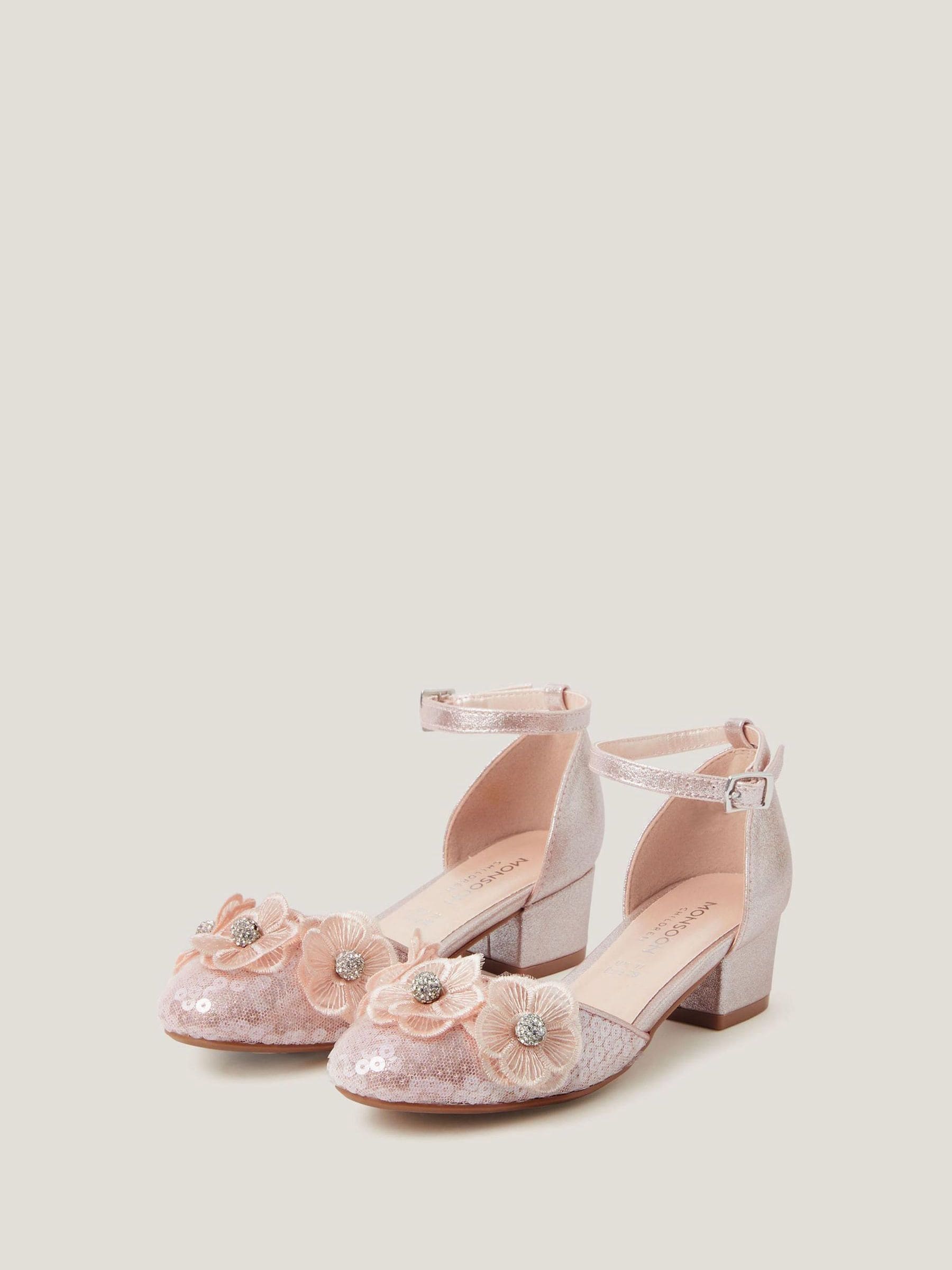 Monsoon Leila Sequin Flower Two Part Heels Shoes