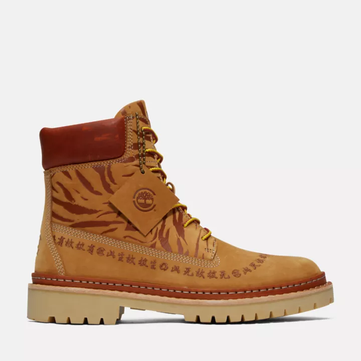 Bota Timberland x CLOT Future73 Timberloop de 6 polegadas para mulheres na cor amarela