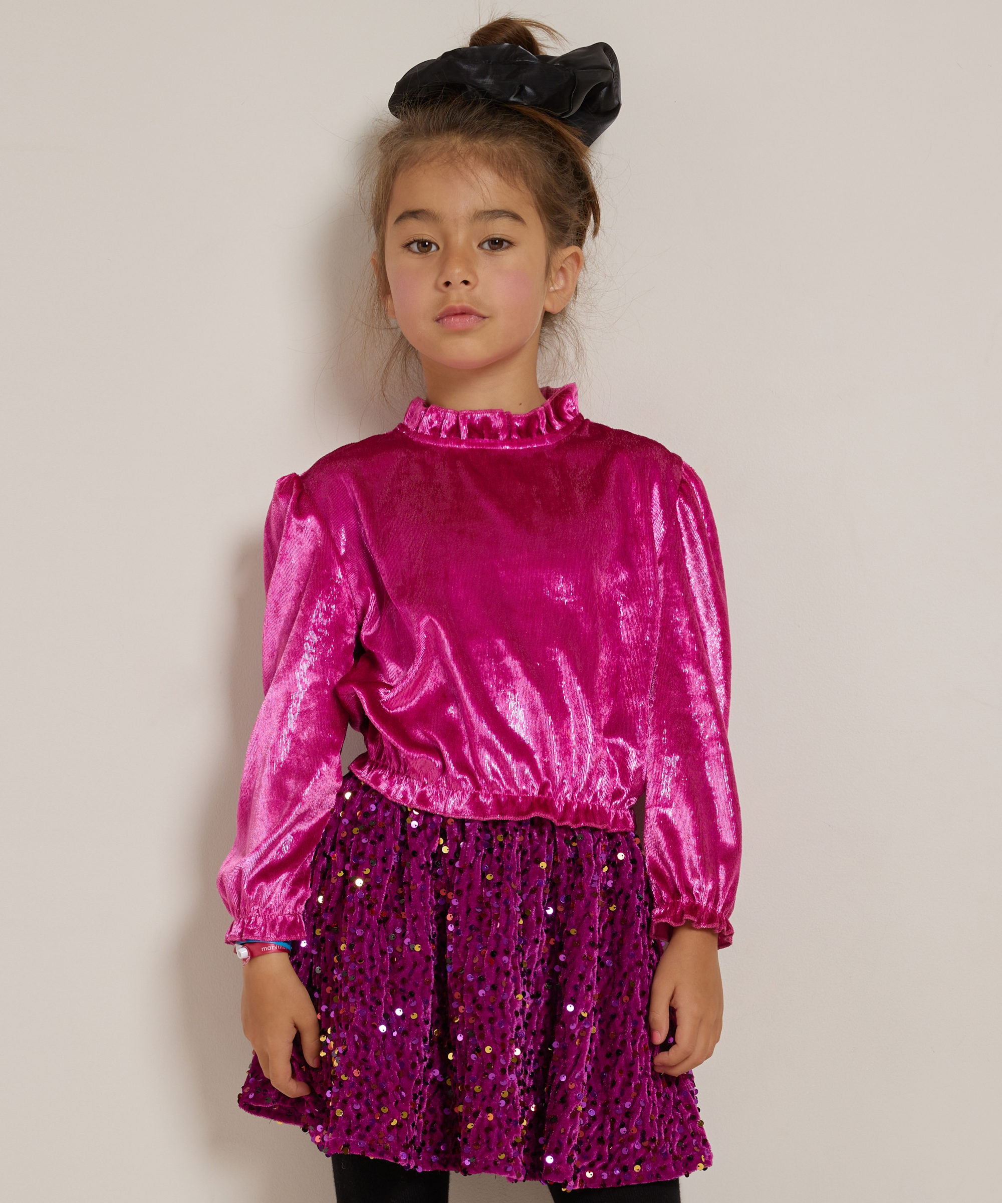 velvet top met glans