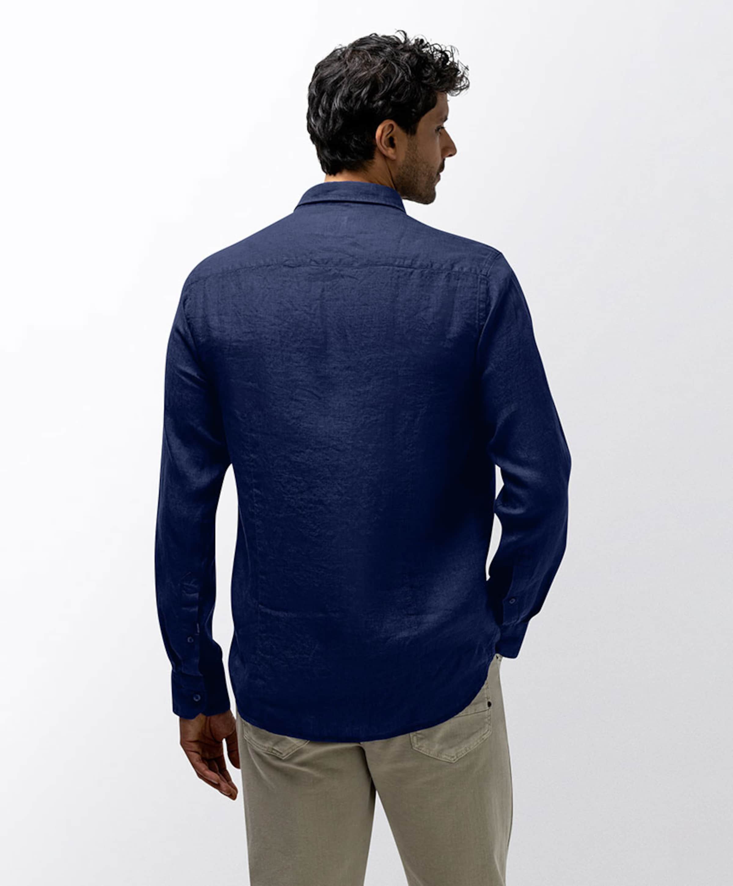 State of Art Heren overhemd lange mouw blauw