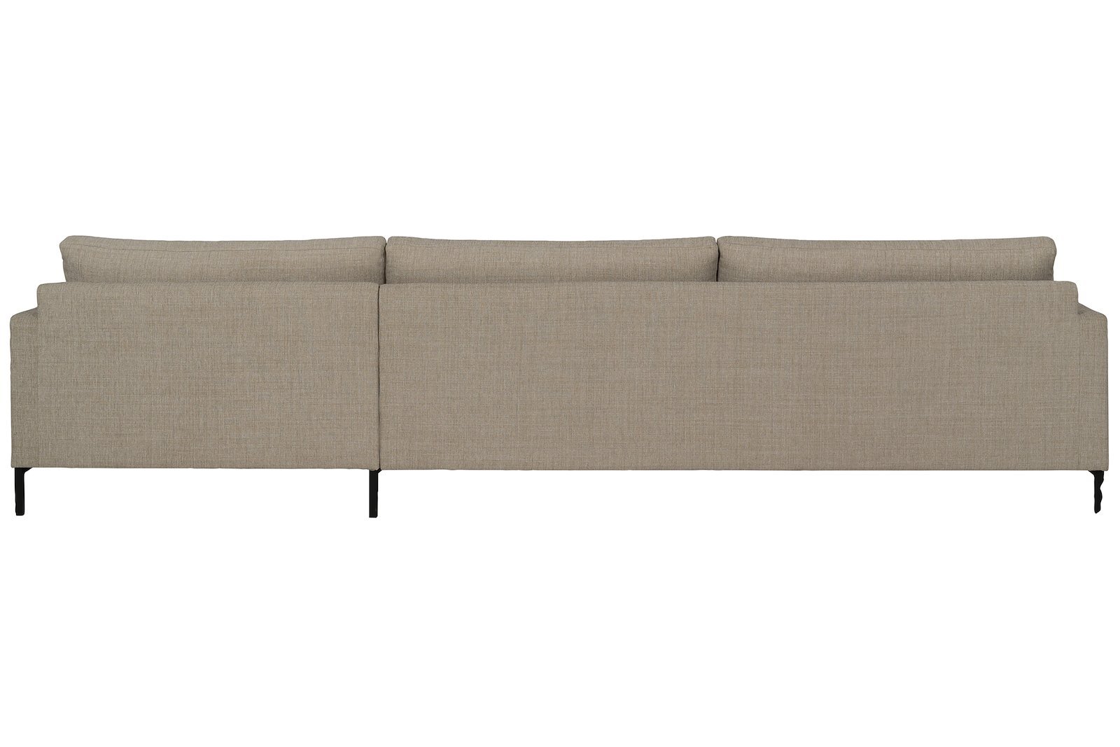 William 3-seter med XL sjeselong venstre Tekstil Oslo beige med sortlakkert ramme