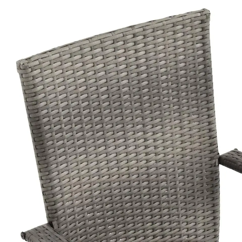 vidaXL - 5-delige Tuinset 4 fauteuils grijs stoelen - Poly rattan - 150x90 cm