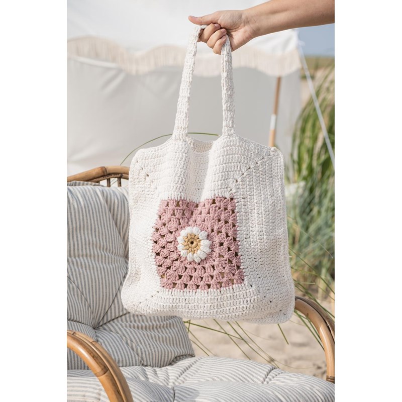 Ib Laursen<br>Totebag Hæklet taske Blomst