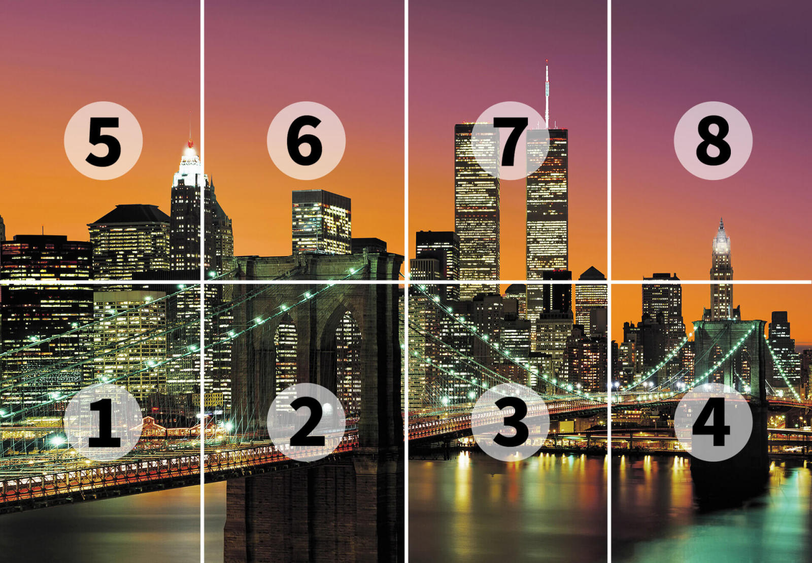 Fototapete DESIGNWALLS 2.0 - schwarz-orange - New York - 2,5 Meter
