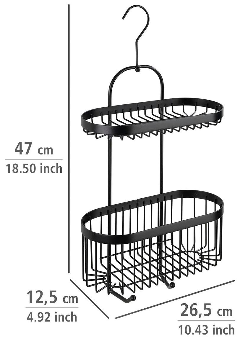 WENKO Badregal »Classic Plus Black« 1 Ablage, 1 Korb