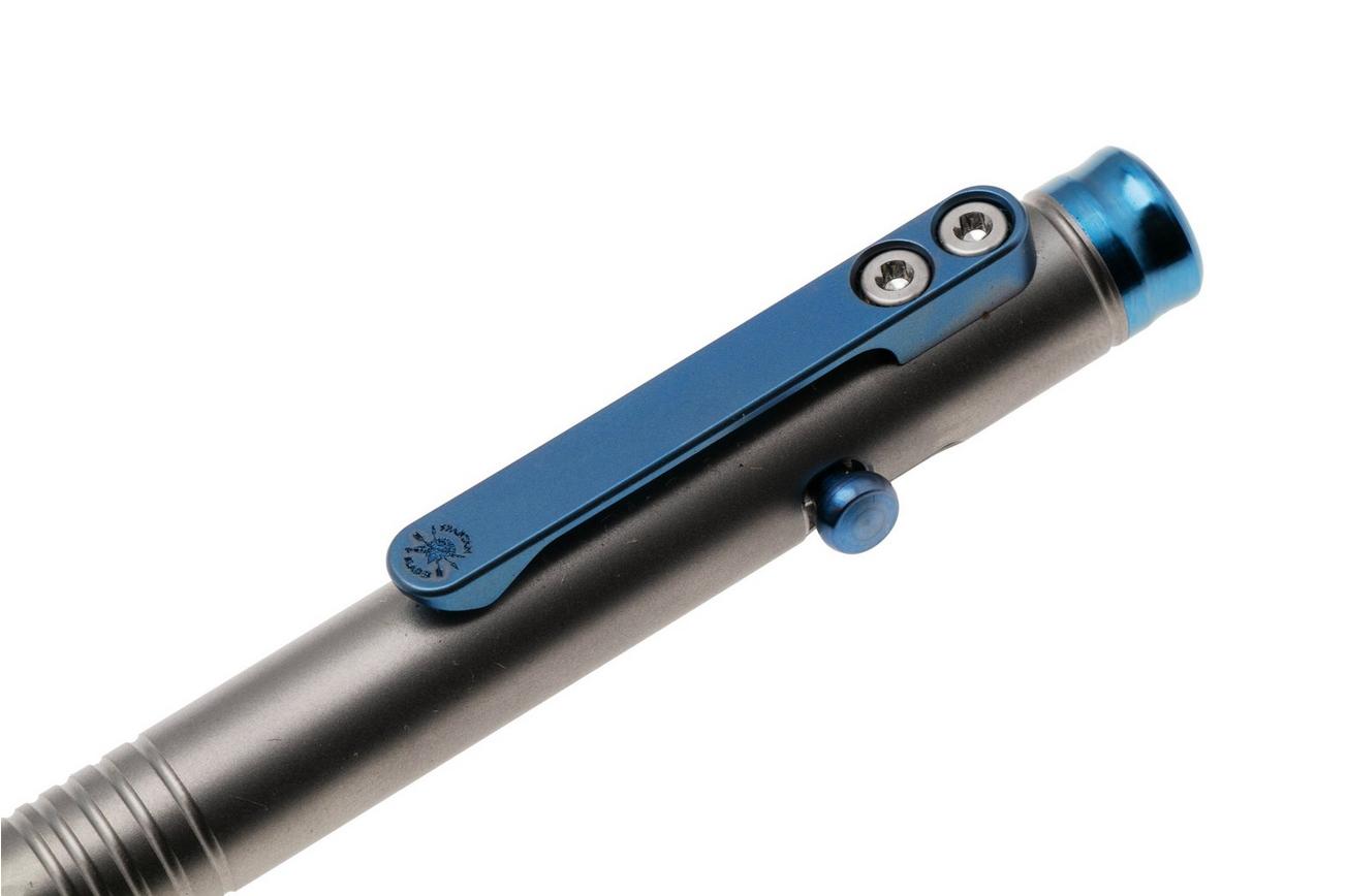 Spartan Blades Grafi Bolt Action Pen, Blue Titanium, everyday carry pen