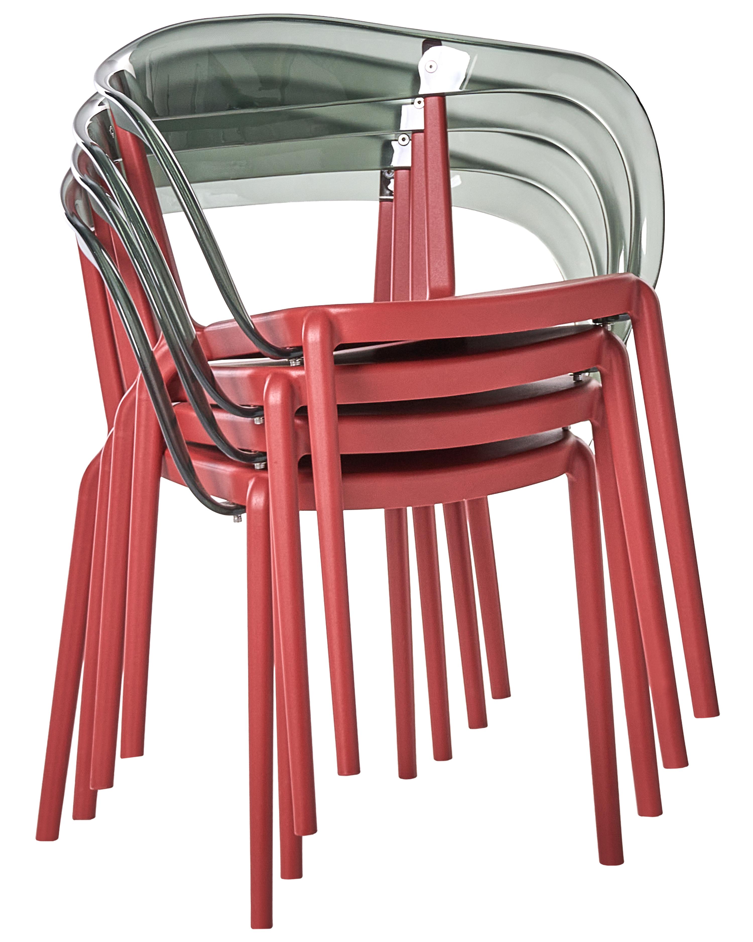 Set van 4 tuinstoelen MALEVIZI stapelbaar Rood