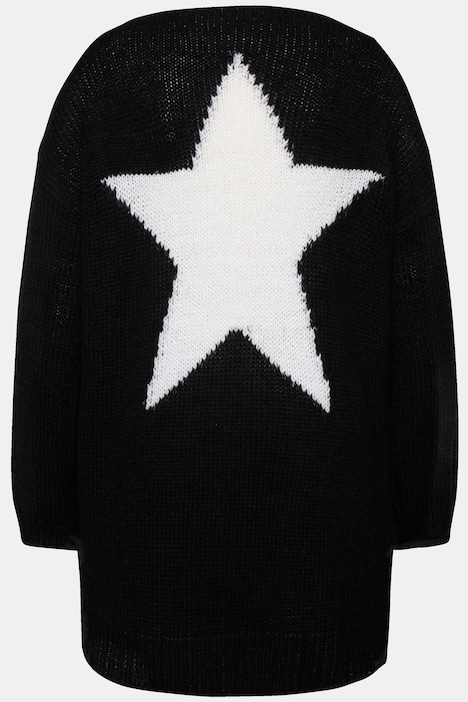 Strickjacke, offene Form, Rücken-Stern