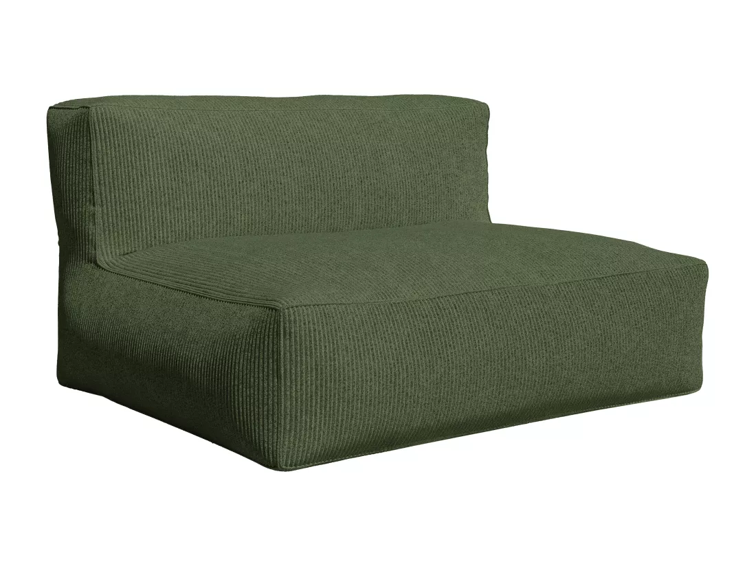 Canapé modulable avec pouf en velours côtelé vert NOUMARA