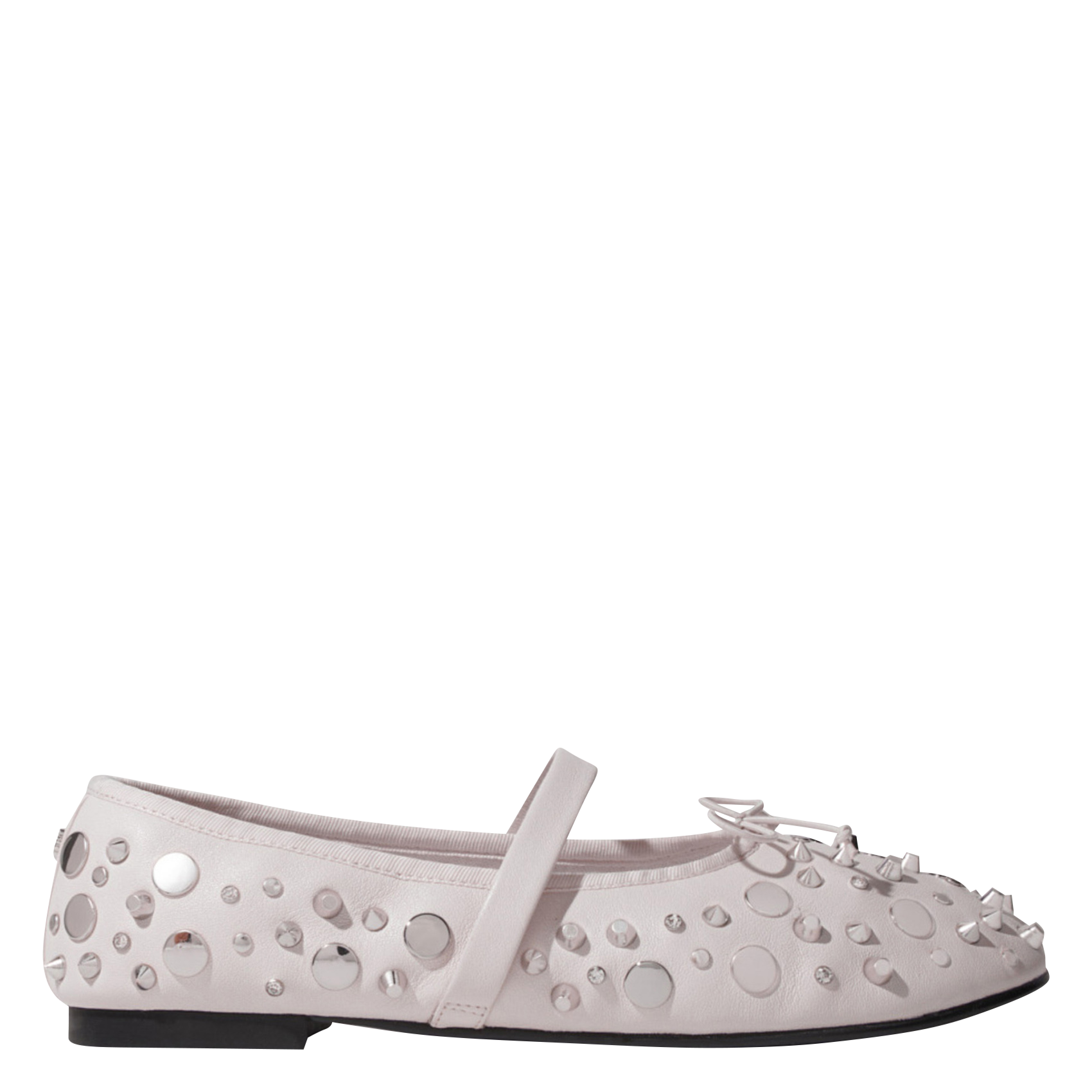 Ballerines à clous et studs en cuir | Blanc