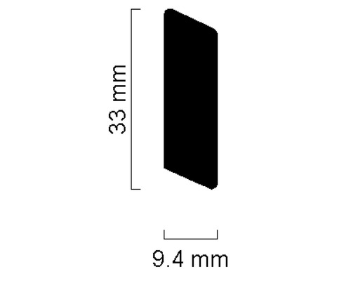 Plint S10 beuken gelakt 9,4 x 33 x 2400 mm