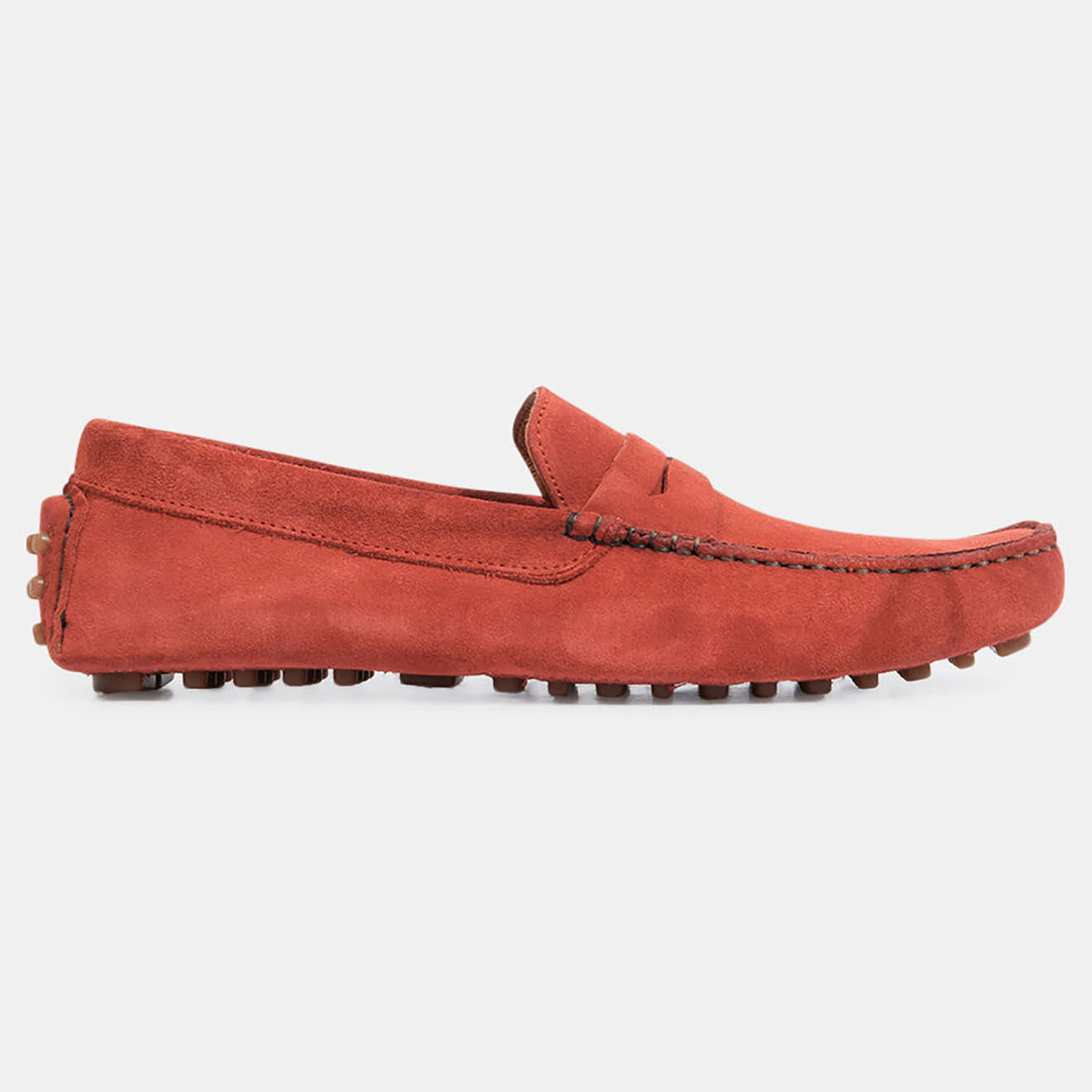 Comptoir GL Mocassins en Velours de Cuir Diego orange brique