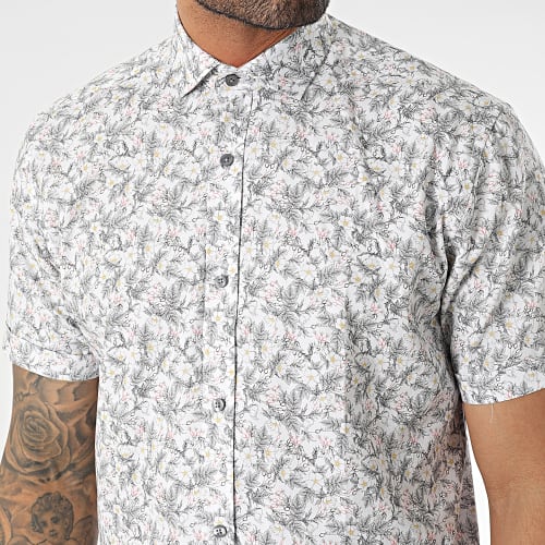 Chemise Manches Courtes Blanc Floral