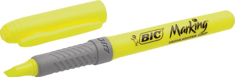 BIC Highlighter Grip Highlighter Markeerstift - Assorti Fluo en Pastel Kleuren - Pak van 12