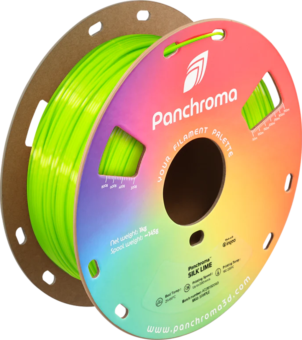 Polymaker  Panchroma™ PLA Silk Lime, 1,75 mm / 1000 g    Der Glanz der Eleganz in Lime