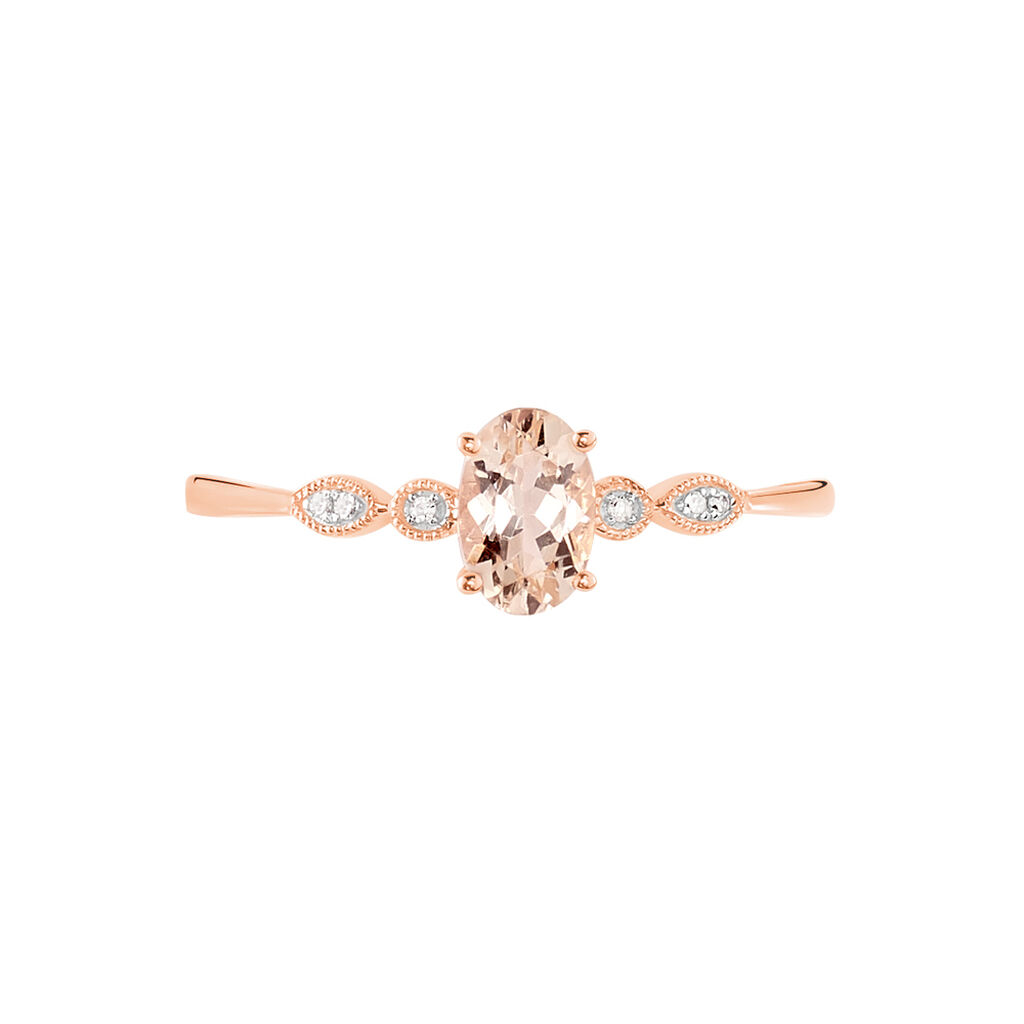 Bague Antonia Or Rose Morganite Et Oxyde De Zirconium