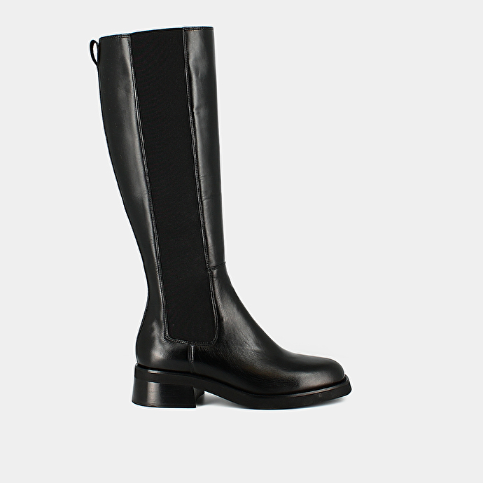 Bottes hautes  en cuir noir