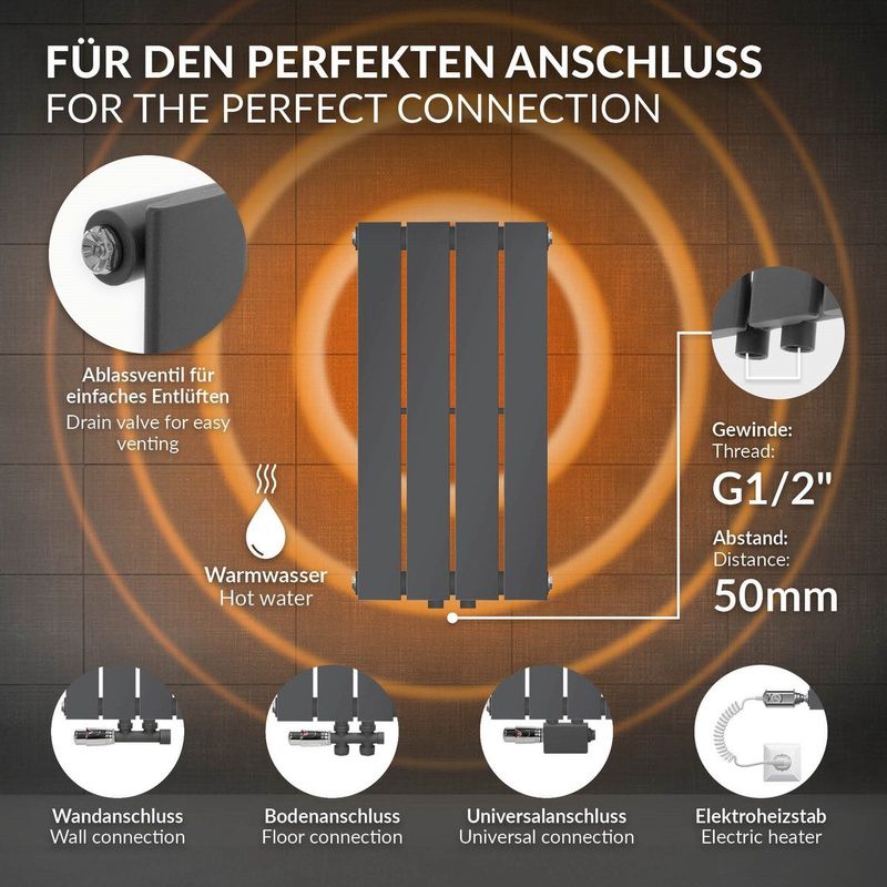 ML Design - Paneelradiator - Antraciet - Enkellaags 600x300 mm