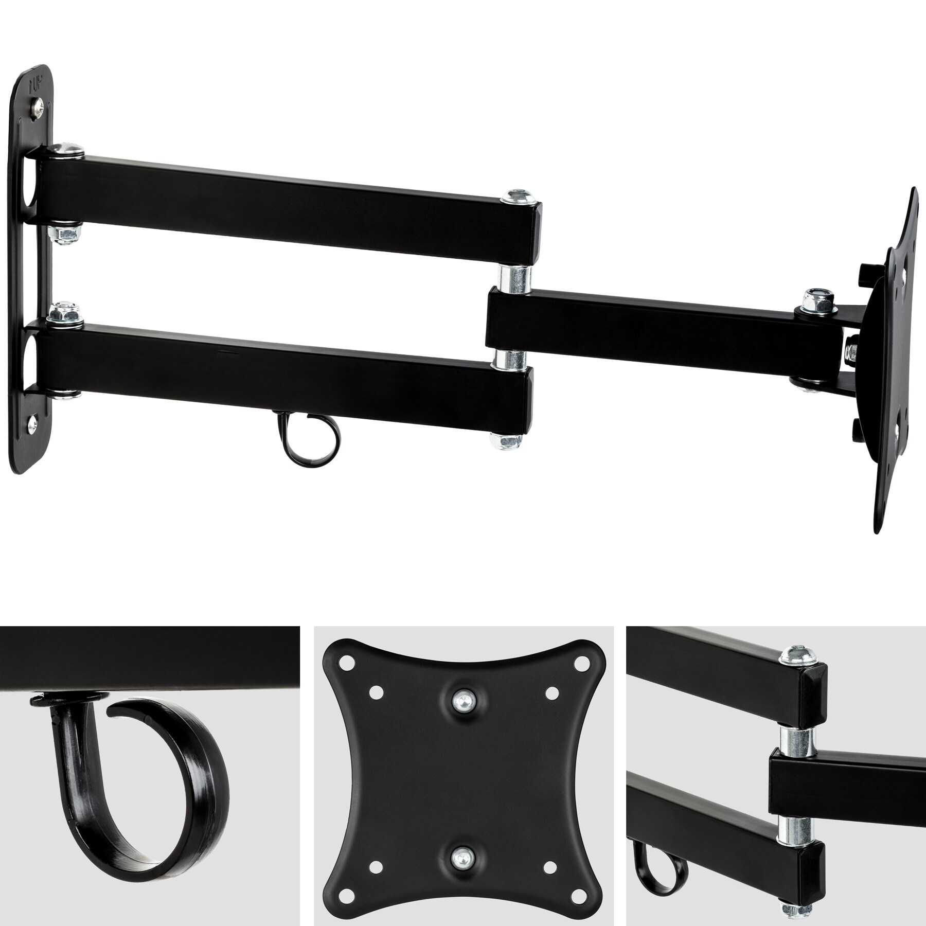 tectake® TV Wandhalterung, für 10 - 24 Zoll (25 - 61 cm), ausziehbar, bis 20 kg