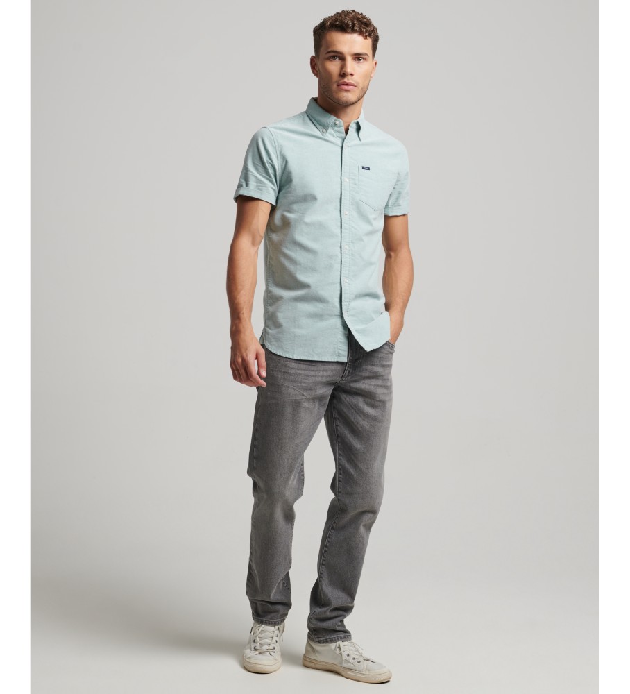 Camisa Oxford de manga curta verde Superdry