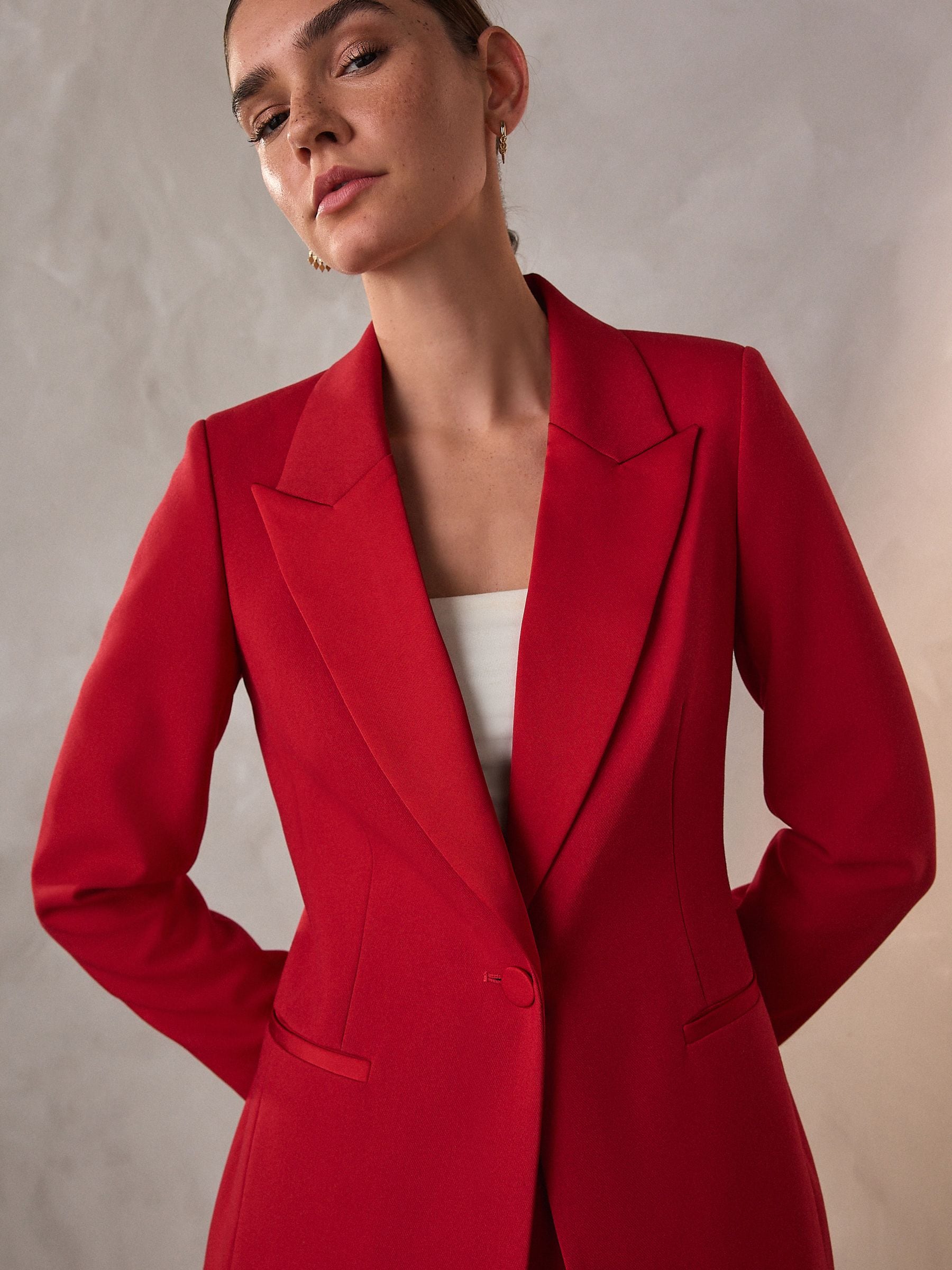 Rood - Tailored Single Breasted Tux Blazer