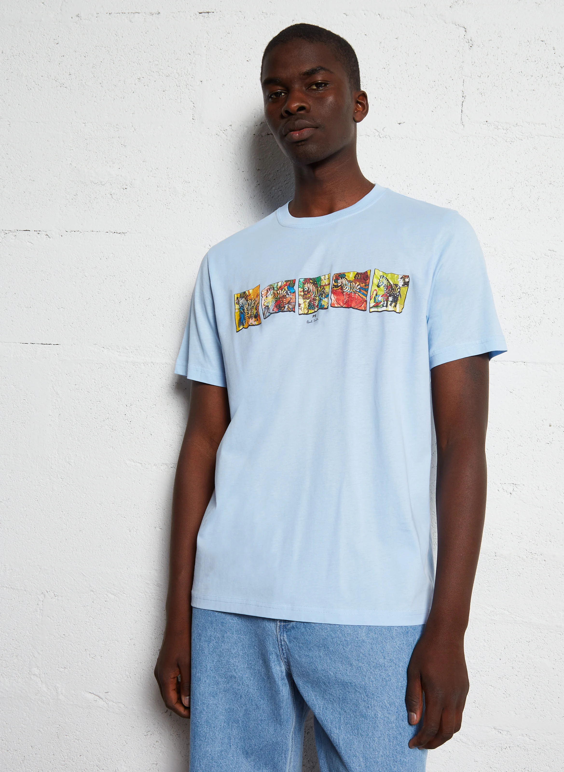 Tee-shirt droit en coton organique | Bleu