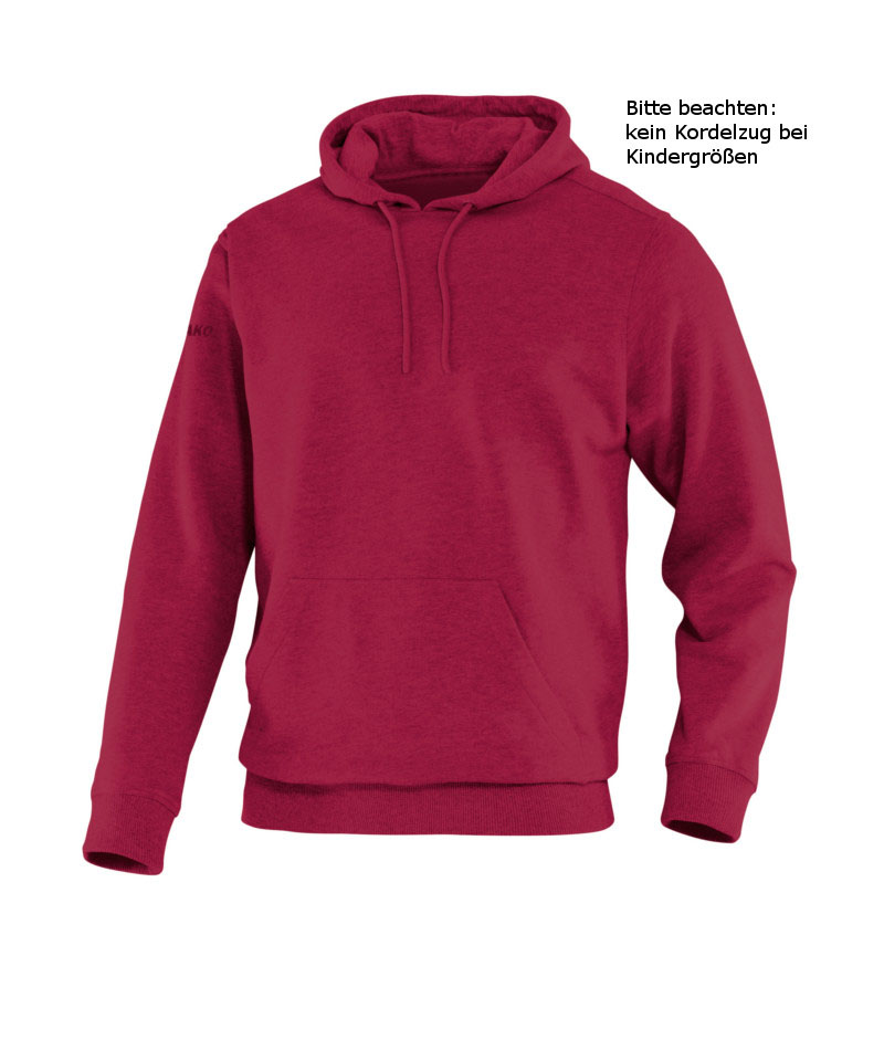 JAKO Team Kapuzensweat Hoody Kids Dunkelrot F14
